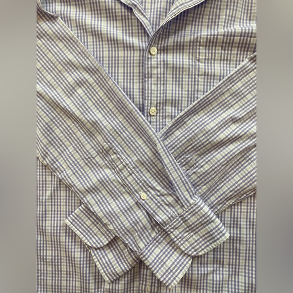 Mens J. Crew Factory Dress shirt in a light purple plaid 👔 - Picture 5 of 9